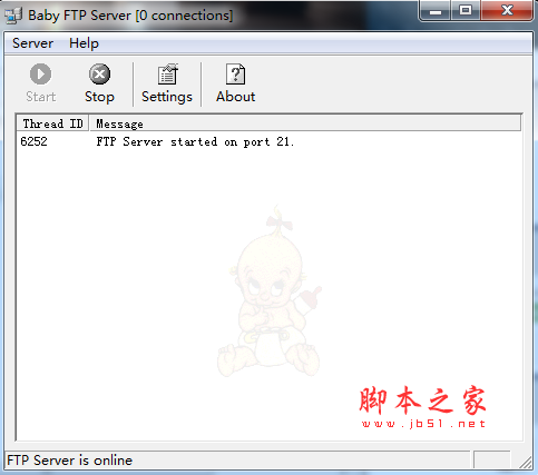 Baby FTP Server(最小的局域网FTP服务器) V1.24 官方英文绿色版