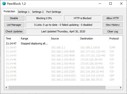 PeerBlock(开源个人防火墙) v1.2.r693官方版