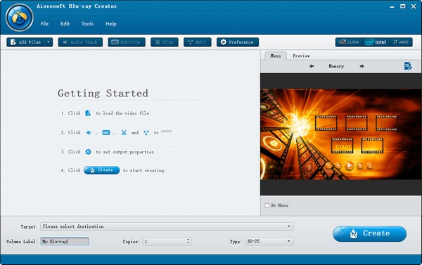 Aiseesoft Blu-ray Creator(蓝光光盘刻录工具) v1.0.92官方版