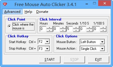 Free Mouse Auto Clicker(鼠标点击器) v3.4.1官方版