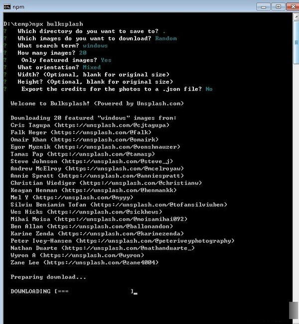 Bulksplash(交互式命令行工具) v1.0免费版