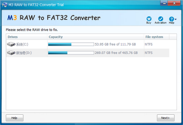 M3 RAW To FAT32 Converter