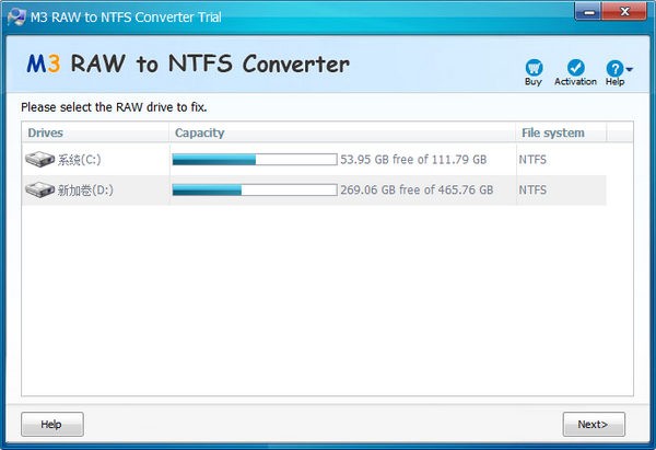 M3 RAW To NTFS Converter