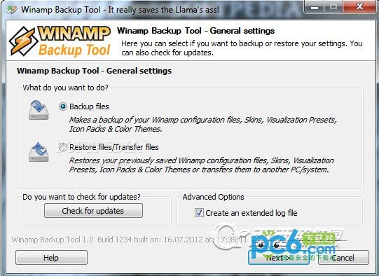 Winamp备份工具(Winamp Backup Tool) 1.0.1234官方版