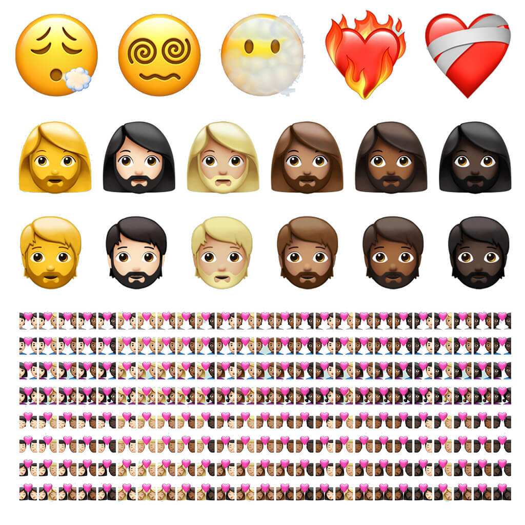 iOS 14.5 新 Emoji 表情符号释出，新增叹气/晕头转向/火烧心/情侣/AirPod Max 等 217 款